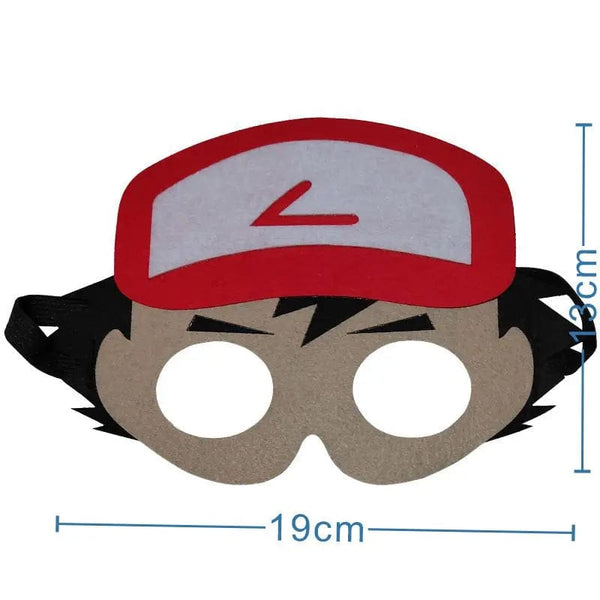 Planet Gates Pokemon-Mask-12PCS 12Pcs Pokemon Felt Mask Anime Cosplay Pikachu Eevee Eye Mask Kids Birthday Party Decoration Dress Up Masquerade Party Supplies