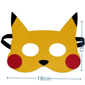 Planet Gates Pokemon-Mask-12PCS 12Pcs Pokemon Felt Mask Anime Cosplay Pikachu Eevee Eye Mask Kids Birthday Party Decoration Dress Up Masquerade Party Supplies