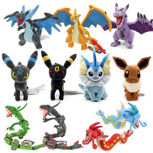 Planet Gates Pokemon Plush Charizard X Eevee Vaporeon Espeon Umbreon Lycanroc Lucario Sudowoodo Snor Rayquaza Gyarados Stuffed Toys for Kids