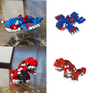 Planet Gates Pokemon Small Blocks Nanoblock Charizard Kyogre Groudon Rayquaza Model Education Graphics Toys for Kids Birthday Gift Toys