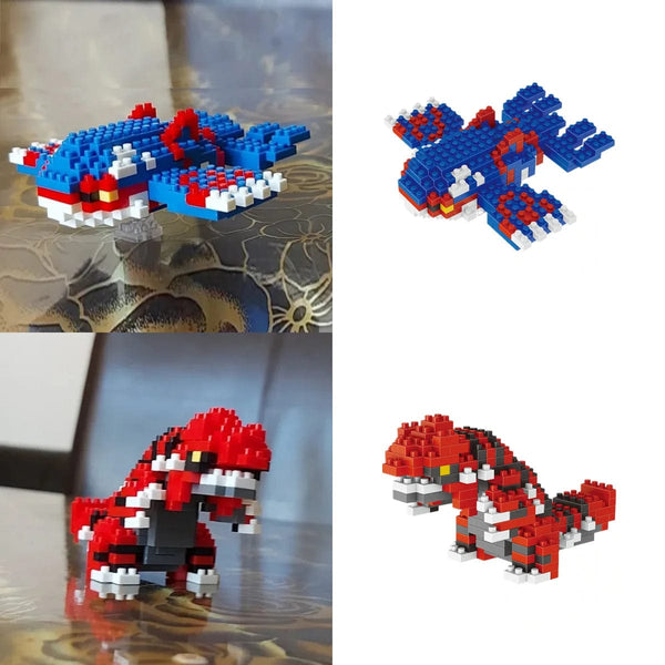 Planet Gates Pokemon Small Blocks Nanoblock Charizard Kyogre Groudon Rayquaza Model Education Graphics Toys for Kids Birthday Gift Toys