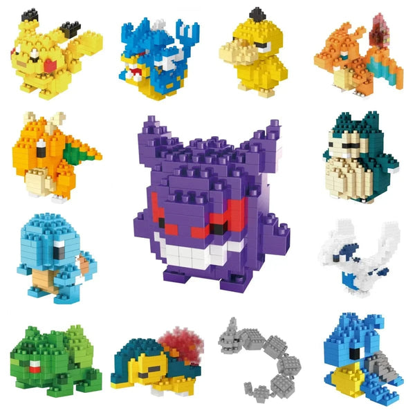 Planet Gates Pokemon Small Blocks Nanoblock Charizard Kyogre Groudon Rayquaza Model Education Graphics Toys for Kids Birthday Gift Toys