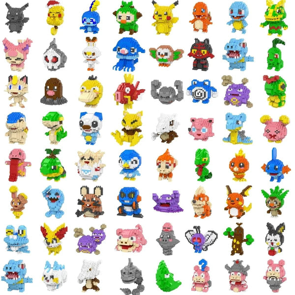 Planet Gates Pokemon Small Blocks Nanoblock Charizard Kyogre Groudon Rayquaza Model Education Graphics Toys for Kids Birthday Gift Toys