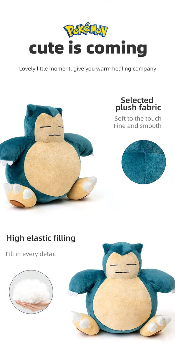 Planet Gates Pokemon Snorlax / 25cm l 9.8inch Pokemon Kawaii Snorlax Stuffed Toys Cartoon&Cute Plush Dolls Throw Pillow Birthday Gift  For Kids Friends Boys Home Decoration