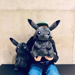 Planet Gates Pokemon X Fragment 30CM Anime Character Dark Pikachu Doll Kawaii Pop Doll Black Pikachu Pillow Birthday Gift Female