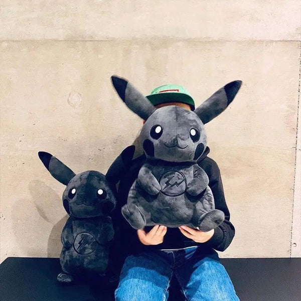 Planet Gates Pokemon X Fragment 30CM Anime Character Dark Pikachu Doll Kawaii Pop Doll Black Pikachu Pillow Birthday Gift Female