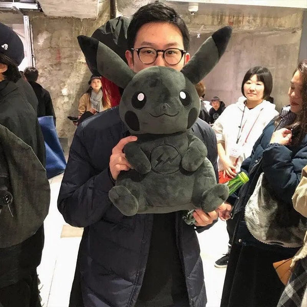 Planet Gates Pokemon X Fragment 30CM Anime Character Dark Pikachu Doll Kawaii Pop Doll Black Pikachu Pillow Birthday Gift Female