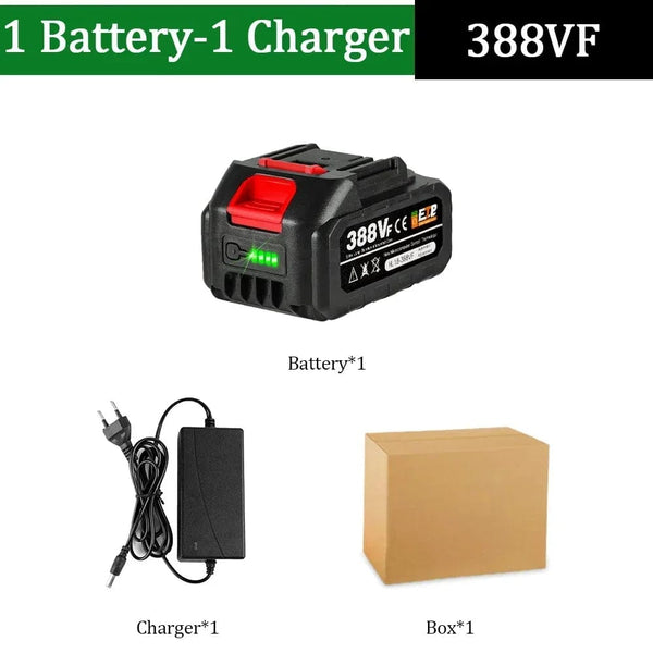 Planet Gates Poland / 1x388VF-1 Charger / 18V 20V Rechargeable Lithium Battery EU Plug.388VF 15000mAh.928VF 22500mAh.Battery Capacity Indicator.for Chainsaw Electric Drill