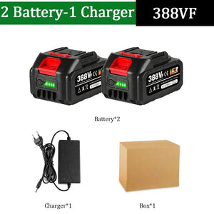 Planet Gates Poland / 2x388VF-1 Charger / 18V 20V Rechargeable Lithium Battery EU Plug.388VF 15000mAh.928VF 22500mAh.Battery Capacity Indicator.for Chainsaw Electric Drill
