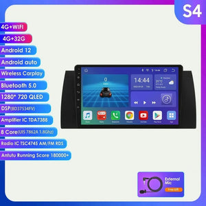 Planet Gates Poland / 4S (8Core 4G 32G) 8GB 128GB Android 12 Car Multimedia Player 9 Inch Navigation For BMW E39 E53 M5 1995-2003 Radio Stereo BT GPS Wifi DSP SWC AM FM