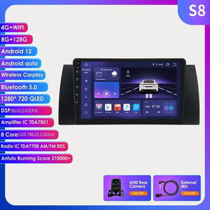 Planet Gates Poland / S8 (8G 128G) AHDC2 8GB 128GB Android 12 Car Multimedia Player 9 Inch Navigation For BMW E39 E53 M5 1995-2003 Radio Stereo BT GPS Wifi DSP SWC AM FM