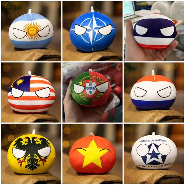 Planet Gates Polandball Pendant Country Balls 70 Styles 10cm Country Ball Plush Toys Halloween Decor Gift for KidsCountryball Stuffed Doll