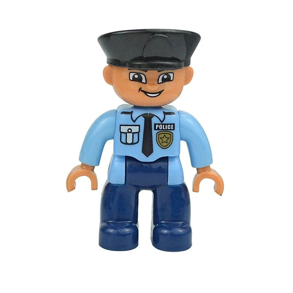 Planet Gates Police C Figures Dolls Big Size Building Blocks Family Action Workers Doctor Police Farmer Compatible Large Bricks Duploes Kid Toys