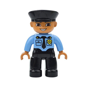 Planet Gates Police E Figures Dolls Big Size Building Blocks Family Action Workers Doctor Police Farmer Compatible Large Bricks Duploes Kid Toys