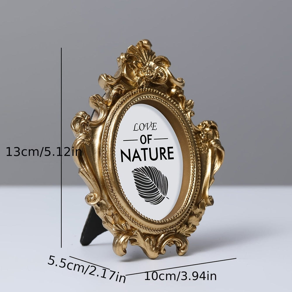 Planet Gates Polychrome 1pc, Retain The Billionaire Commemorative Photo Frame, Mini Vintage Photo Frame Miniature Golden Resin Frames Art Photo Frame Baroque Picture Frame Wall Hanging Antique Photo Frame For Salon Home Decor