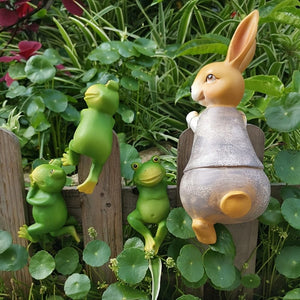 Planet Gates Polychrome 3pcs/Set Cute Frog Figurines: Add Fun & Whimsy to Your Patio, Lawn, or House with These Hanging Animal Statues!