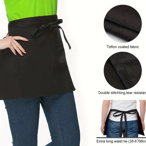 Planet Gates Polyester 1Pc Waist Apron With 3 Pockets, Polyester Apron, Adjustable Strap And Large Pockets Apron, Kitchen Cooking Baking Bib Apron, Chef Apron, 16.76cm/16.76cm