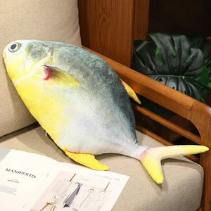 Planet Gates Pomfret / 40cm 3D Simulation Fish Plush Toys Stuffed Tuna Salmon Autumn Saury Grouper Plush Pillow Creative Sofa Pillow Cushion Gift Kids Toy