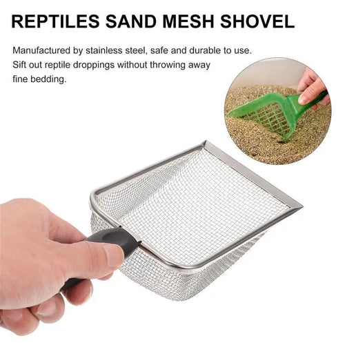 Planet Gates Poop Shovel Reptile Terrarium Litter Scoop Sand Stainless Steel Reptiles Box Sand Shovel Tortoise Residue Excrement Shovels
