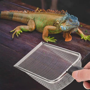 Planet Gates Poop Shovel Reptile Terrarium Litter Scoop Sand Stainless Steel Reptiles Box Sand Shovel Tortoise Residue Excrement Shovels
