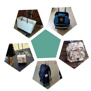 Planet Gates Portable 4/5 Wheel Trolley Rack Aluminum Alloy Foldable Pullling Rod Carrier for Student Backpack Pet Bag Load Bearing 15kg