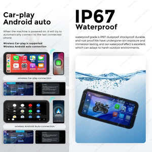 Planet Gates Portable 6.25 inch IP67 Waterproof Motorcycle GPS Navigation Wireless Carplay Android Auto DVR Drive Recorder Moto Monitor WIFI