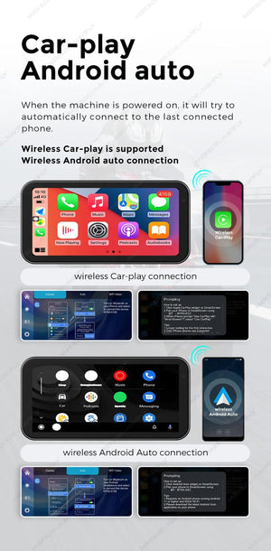 Planet Gates Portable 6.25 inch IP67 Waterproof Motorcycle GPS Navigation Wireless Carplay Android Auto DVR Drive Recorder Moto Monitor WIFI