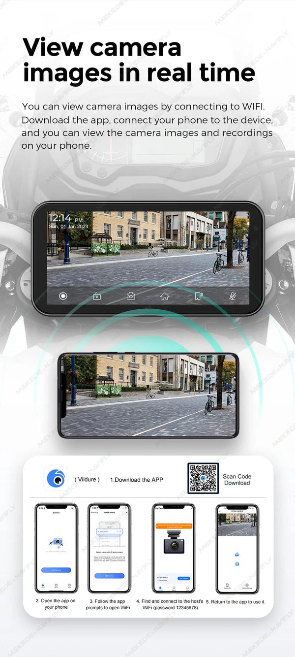 Planet Gates Portable 6.25 inch IP67 Waterproof Motorcycle GPS Navigation Wireless Carplay Android Auto DVR Drive Recorder Moto Monitor WIFI