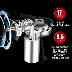 Planet Gates Portable Air Compressor Inflator Wireless & Handheld Pump With LED Light Suitable For Inflating Tires On Balls/Bicycles/Motorcycles/Cars