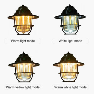Planet Gates Portable Camping Lanterns Retro Hanging Tent Lamp Waterproof Dimmable Camping Light 1200mAh for Hiking Fishing Emergency Lantern