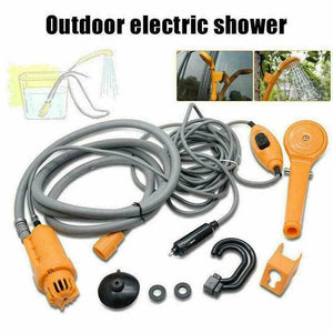 Planet Gates Portable Camping Shower Hiking Travel 12V Car Cigarette Lighter Outdoor Bath Shower of Plant Watering Car Cleaning Pet Bath Pump