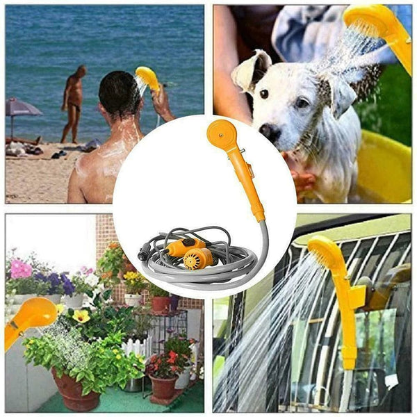 Planet Gates Portable Camping Shower Hiking Travel 12V Car Cigarette Lighter Outdoor Bath Shower of Plant Watering Car Cleaning Pet Bath Pump