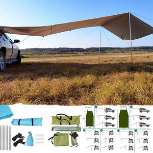 Planet Gates Portable Car Shelter Shade Camping Side Car Roof Top Tent Anti-UV Sunshade Waterproof Awning Parasol Rain Canopy For Suv Jeep