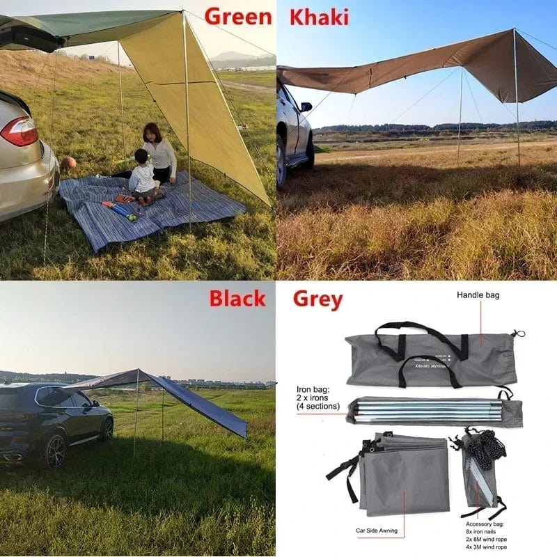 Planet Gates Portable Car Shelter Shade Camping Side Car Roof Top Tent Anti-UV Sunshade Waterproof Awning Parasol Rain Canopy For Suv Jeep