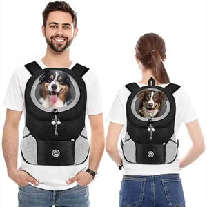 Planet Gates Portable Dog Carry Pack Travel Breathable Pet Dog Bag Carrying Out Double Shoulder Dog Backpacking Carrier with Chihuahua Puppy