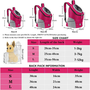 Planet Gates Portable Dog Carry Pack Travel Breathable Pet Dog Bag Carrying Out Double Shoulder Dog Backpacking Carrier with Chihuahua Puppy