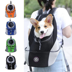 Planet Gates Portable Dog Carry Pack Travel Breathable Pet Dog Bag Carrying Out Double Shoulder Dog Backpacking Carrier with Chihuahua Puppy