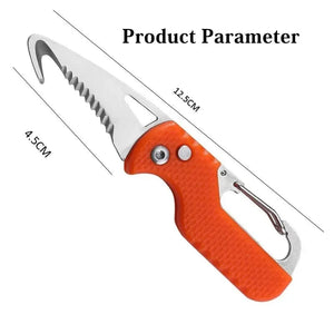 Planet Gates Portable Folding Knife Express Package Knife Gift Keychain Serrated Hook Knife Outdoor Camping Carry-on Survival Tool Box Opener