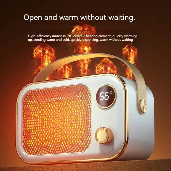 Planet Gates Portable Heater LED Screen Electric Heater 1200W PTC Ceramic Heater Fan Desktop Warm Blower Fan for Bedroom Household Home
