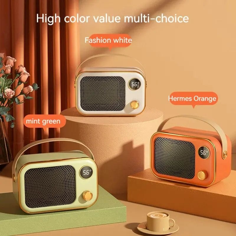 Planet Gates Portable Heater LED Screen Electric Heater 1200W PTC Ceramic Heater Fan Desktop Warm Blower Fan for Bedroom Household Home