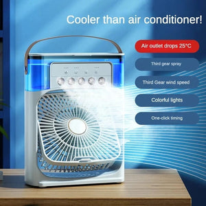 Planet Gates Portable Humidifier Fan AIr Conditioner Household Small Air Cooler Hydrocooling Portable Air Adjustment For Office 3 Speed Fan
