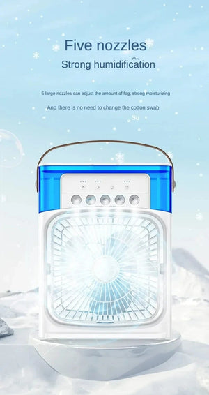 Planet Gates Portable Humidifier Fan AIr Conditioner Household Small Air Cooler Hydrocooling Portable Air Adjustment For Office 3 Speed Fan