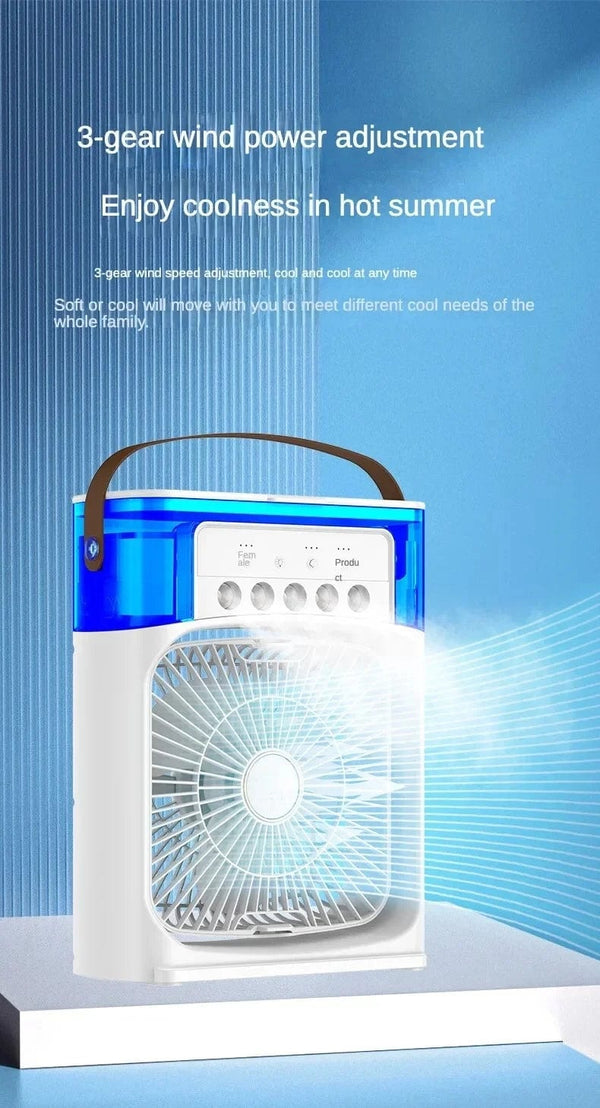 Planet Gates Portable Humidifier Fan AIr Conditioner Household Small Air Cooler Hydrocooling Portable Air Adjustment For Office 3 Speed Fan