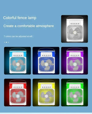 Planet Gates Portable Humidifier Fan AIr Conditioner Household Small Air Cooler Hydrocooling Portable Air Adjustment For Office 3 Speed Fan