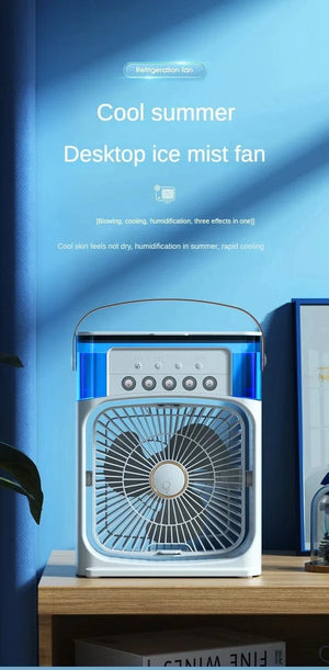 Planet Gates Portable Humidifier Fan AIr Conditioner Household Small Air Cooler Hydrocooling Portable Air Adjustment For Office 3 Speed Fan