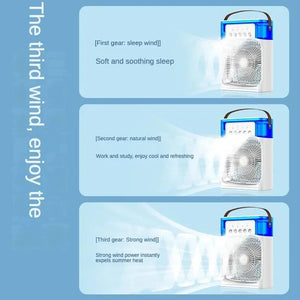 Planet Gates Portable Humidifier Fan AIr Conditioner Household Small Air Cooler Hydrocooling Portable Air Adjustment For Office 3 Speed Fan