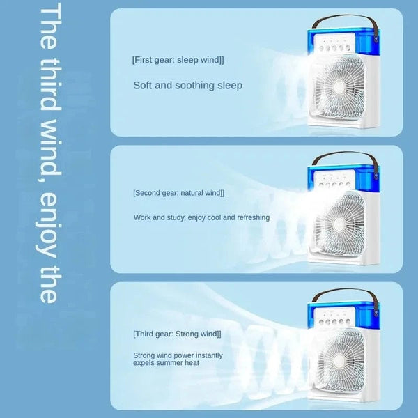 Planet Gates Portable Humidifier Fan AIr Conditioner Household Small Air Cooler Hydrocooling Portable Air Adjustment For Office 3 Speed Fan