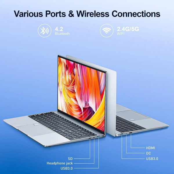 Planet Gates Portable Laptop 15.6" 32GB Ram DDR4 2TB SSD Windows 11 Notebook Pc Gamer Intel N5095 Office Computer with Backlit Fingerprint