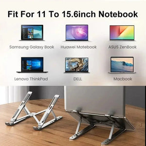 Planet Gates Portable Laptop Stand Aluminum Notebook Support Computer Bracket Macbook Air Pro Holder Accessories Foldable Lap Top Base For Pc