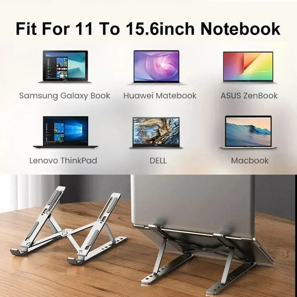 Planet Gates Portable Laptop Stand Aluminum Notebook Support Computer Bracket Macbook Air Pro Holder Accessories Foldable Lap Top Base For Pc